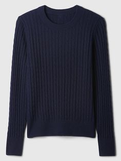 Navy Sweater, Crewneck Sweater, Christmas List, Crew Neck Sweater, Cable Knit, Cardigans, Gap, Cashmere, Sweaters For Women