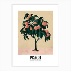 a peach tree with the words peach on it