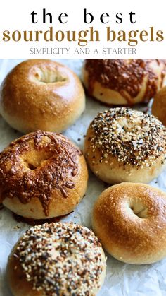 the best sourdough bagels simply and a starter