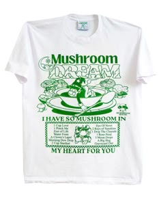 Online Ceramics Shirt, Ceramics Mushroom, Online Ceramics, Graphic Shirt Design, Merch Design, Mushroom Design, Shirt Design Inspiration, Streetwear Aesthetic, Graphic Tshirt Design