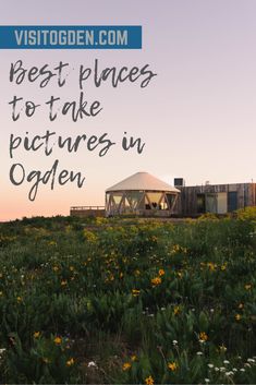 a field with flowers and the words best places to take pictures in ogden