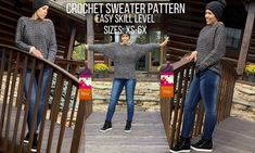 Crochet Sweater Pattern By GuChet Sizes: XS-6X Easy Skill Level.  PDF Download Doc #guchet #etsy #raverly #diy #crochetpatterns #handmade #plussizecrochet Crochet Cardigan Pattern Free Women, Crochet Cardigan Pattern Free