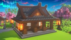 an image of a small house in minecraft