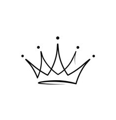 a black and white drawing of a crown with dots on it's headband