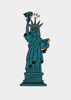 the statue of liberty holding a torch