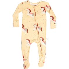 Do you love to cozy up with your little ones in the evening? Then you will fall head over heels for these super soft pajamas. With a variety of different prints, your cute babies will be ready for bed before they even know it! | Loocsy | Carousel Footie Pajama, (Yellow, Size 3-6M) | Maisonette collects the best children’s products from around the world (unlike Zulily, Etsy, The Tot, Farfetch Kids, Childrensalon, Crate and Kids, Kohls, Wayfair, Buy Buy Baby, Nordstroms, Mini Boden, J.Crew Factory Playful Yellow Sleep Set, Playful Yellow Sleepwear With Cartoon Print, Baby Pajamas Girl, Footed Pajamas Baby, Baby Footie Pajamas, Kids Holiday Gifts, Footie Pajama, Soft Pajamas, Boy Accessories