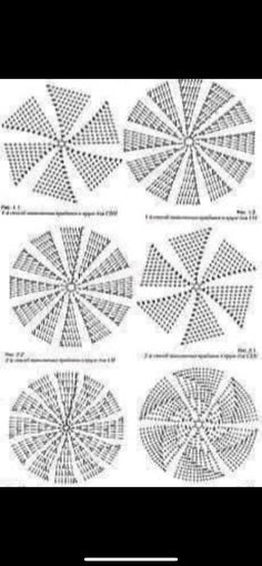 four different types of circular crochet patterns