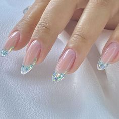 Slim Nails, 2022 Nails, Luminous Nails, Ombre Nail Designs, Clear Nails, Funky Nails