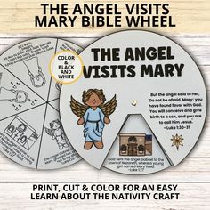 the angel visits mary color wheel with instructions on how to use it and what to do