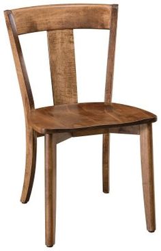 a wooden chair sitting on top of a white background