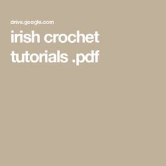 the irish crochet logo is shown in white on a tan background with text that reads