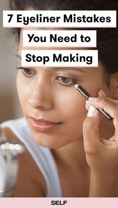 Applying Eyeliner, Eyeliner Ideas, How To Do Eyeliner, Makeup Tips For Older Women, Makeup For Older Women, Makeup Mistakes, Glow Skin, How To Apply Eyeliner, Eyeliner Tutorial