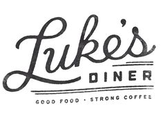 the logo for luke's diner, which is located in front of a white background