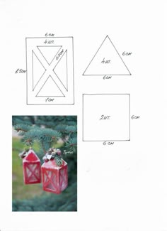 an ornament hanging from a tree with instructions to make it look like they're