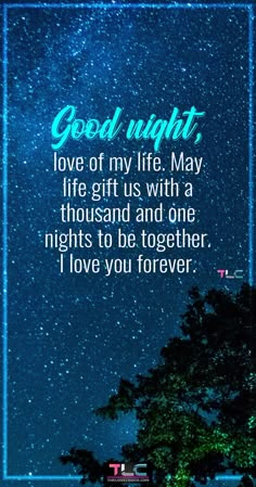 Good night, love of my life. May life gift us with a thousand and one nights to be together. I love you forever.
The night is a time to rest and have a peaceful good night's sleep. Send your husband or boyfriend some romantic good night message for him to wish him a rejuvenating good night rest and to let him know that you're thinking of him. Also, discover more good night message for him and especially those sweet romantic good night message for him to make him go crazy over you. A Thousand And One Nights, Message For Him, Good Night Message, Good Night For Him, Good Night Text Messages, Sweet Dreams My Love, Romantic Good Night Image, Good Night Love