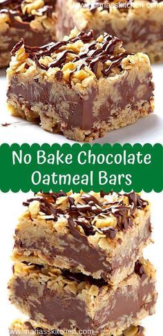 No Bake Chocolate Oatmeal Bars, Oatmeal Bars Recipes, Chocolate Oatmeal Bars, No Bake Oatmeal Bars, Chocolate Oatmeal Cookies, Fluff Desserts, Cream Biscuits, Bake Recipes, Dessert Bar Recipe