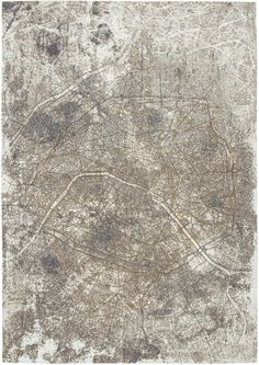 Louis de Pootere Cities Paris 100% PET Poly Mechanically Woven Jacquard Flatweave Abstract Rug Space Trip 7'10 Mysterious Aesthetic, Green Colour Palette, Old Maps, Paris City, A Whole New World, Old World Charm, Flat Weave Rug, Grey Rugs, Aerial View