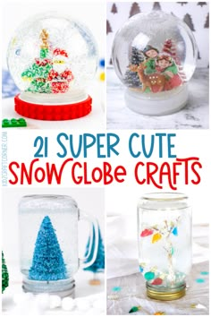 snow globe crafts for kids that are super cute and easy to do with the kids