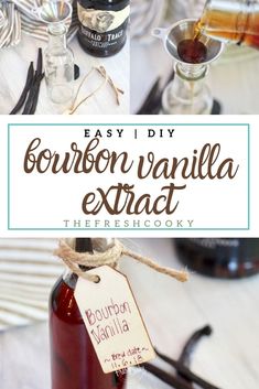 the homemade bourbon vanilla extra syrup is ready to be poured