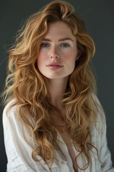 81+ Long Wavy Hairstyle Ideas Haircuts For Fine Wavy Hair Long, Wavy Hairstyle, Romantic Curls, Hair Color Light Brown, Strawberry Blonde Hair, Long Red Hair, Long Wavy Hair, Long Red, Mermaid Hair