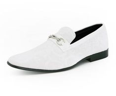 White Dress Shoes Men, White And Silver Dress, Designer Shoes For Men, Silver Wedding Shoes, Comfortable Mens Shoes, Men's Wedding Shoes, Mens Slip On Shoes, Mens Loafers, White Dress Shoes