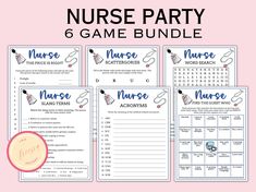 nurse party game bundle with instructions for nurses