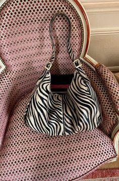 Rouje Bag, Zebra Bag, Zebra Print Bag, Thrift Style, Current Obsession, Jeanne Damas, Autumn Fits, Vintage Thrift, Plush Bags