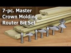 7 pc master crown molding router bit set