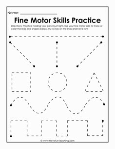 a printable worksheet for fine motor skills practice, with the words fine motor skills practice on it