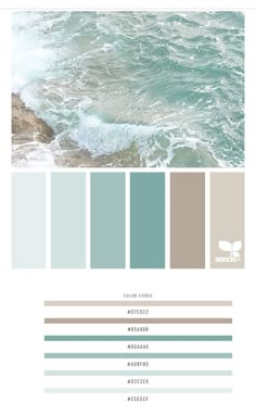 the color scheme for an ocean scene with waves and blue hues in shades of gray,