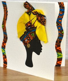 a card with an african woman's head on it