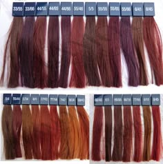 Koleston Perfect Color Chart, Wella Reds Formula, Wella Reds, Red Hair Color Chart, Violet Hair Color, Red Violet Hair Color, Brown Hair Color Chart