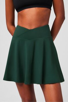 Crossover Flounce Skirt Fabletics green female Activewear >> Womens >> Bottoms >> Skirts regular Everyday/Tennis 4-Way Stretch/UPF Protection Female Activewear, Flounce Skirt, Coffee Dates, Tennis Court, Active Wear For Women, Crossover, Womens Bottoms, Dates, Tennis