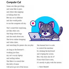 an image of a cat on a laptop with the caption'computer cat '