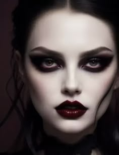 25 New Last-Minute Halloween Makeup Ideas For Women In 2023 Women’s Vampire Make Up, Victorian Makeup Black Women, Vampire Makeup For Halloween, Vampire Makeup For Women, Victorian Goth Makeup Dark Beauty, Dramatic Witch Makeup, Sorceress Costume Makeup, Black And White Witch Makeup, Vampire Goth Women