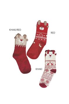 Christmas Reindeer Socks: Let the festivities begin with these adorable Christmas Reindeer Socks. One size fits most (adult sizes 6-11). Reindeer Socks, Flannel Skirt, Women's Socks, Christmas Reindeer, Holiday Collection, Socks Women, Sales Gifts, Set Dress, Christmas Stockings