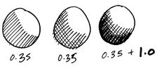 three eggs are shown with the same size as each egg, and one is drawn in black ink