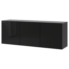 a black cabinet with doors and drawers