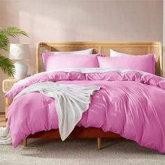 Light Pink Duvet Cover Queen Size - Soft Double Brushed Queen Duvet Cover Set, 3.   "This pin contains affiliate links, which means I may earn a commission at no cost to you extra for you". 
 #affiliate #advertising"