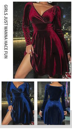 Sexy V-Neck Velvet Slim Fit Long Sleeve Dress - royal blue,XL Winter A-line Mini Dress For Date Night, Knee-length Velvet Dress For Winter Party, Winter Party Velvet Dress, Knee-length, Winter Party Knee-length Velvet Dress, Fitted Knee-length V-neck Winter Dress, Fitted Knee-length V-neck Dress For Winter, Long Sleeve V-neck Dress For Winter Party, Winter Long Sleeve V-neck Dress For Party, Winter V-neck Long Sleeve Dress For Night Out