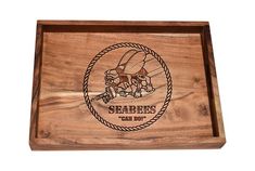 a wooden box with the words seabees on it