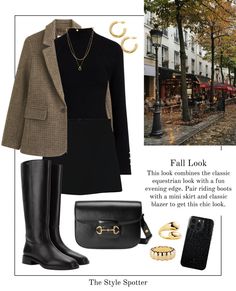 SHOP Casual Fall Outfit Ideas 2024. The look is built of closet essentials that will be useful and versatile in your capsule wardrobe. Tags: fall outfits, date night outfit, casual outfit, college outfit, practical outfit, affordable outfit, fall outfit aesthetic, fall trends, fall date night outfit, chanel bag, fall vacation outfit, old money outfit, fall work outfit, cozy outfit, titkok outfit, concert outfit, vacation outfit, work outfit, riding boots, gucci horsebit bag, black leather bag, shoulder bag, leather boots, knee boots, black mini skirt, blazer Boots Outfit Work Business Casual, Black Boot Work Outfit, Houndstooth Skirt Outfit Fall, Black Blazer Office Outfit, Fall In Dc Outfits, Casual Work Outfits Autumn, Tall Boots Work Outfit, Classic Fall Outfits Classy, Black Riding Boots Skirt Outfit