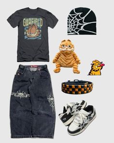 Garfield Outfit Ideas, Garfield Inspired Outfit, Garfield Outfit, Baggy Style, Outfit Inspo Casual, Ladies Turtleneck Sweaters, Knit Style