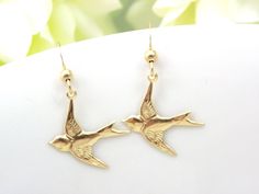 14K Gold Filled Bird earrings, Swallow earrings gold filled, Gift for her, Gold filled earrings, bird earrings, gold filled swallow earrings Simple, elegant earrings. Great to wear it daily, very light weight on your ear.  14K Gold Filled Starfish and ear wire. The earrings measure 1" inches long. Bird Earrings Gold, Swallow Earrings, Simple Elegant Earrings, Earrings Bird, Bird Earrings, Earrings Simple, Gold Filled Earrings, Simple Elegant, Simple Earrings