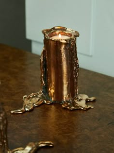 a candle that is sitting on a table