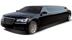 a black stretch limo parked in front of a white background