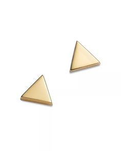 Moon & Meadow - 14K Yellow Gold Triangle Stud Earrings Trendy Gold Triangle Earrings, Minimalist Gold Triangle Earrings, Gold Triangle Earrings, Cheap Gold Triangle Jewelry, Gold Triangle Stud Earrings, Gold Triangle Metal Earrings, Gold Triangle, Triangle Earrings Stud, Triangle Studs