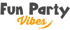 the logo for fun party vibes with an orange and black design on it's side