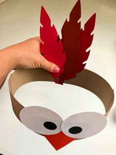 someone is making a paper turkey head out of cardboard