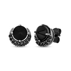 Inspired by Disney's Hocus Pocus, these mystical earrings from the Disney Treasures collection will magically summon all kinds of compliments. Black rhodium-plated sterling silver The sleek cone-shaped black onyx centerpiece is accentuated by a crescent curve of round-cut black diamonds Total diamond weight is 1/5 carat Friction backs Exclusively at KAY Jewelers © Disney Mystical Earrings, Disney Treasures, Fan Jewelry, Crescent Earrings, Anniversary Necklace, Diamond Wedding Rings Sets, Womens Earrings Studs, Kay Jewelers, Black Diamonds